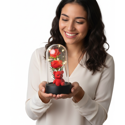 Rosa eterna oso luz LED